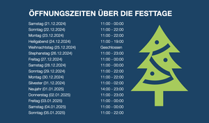 Öffnungszeiten Feiertage